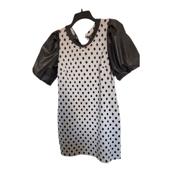 Dot-print Faux Leather - Sleeve Shift Dress, New York & Company - Picture 5 of 5